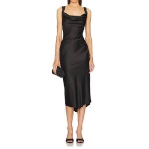 NEW NWT Michael Costello x REVOLVE Kylen Midi Dress in Black